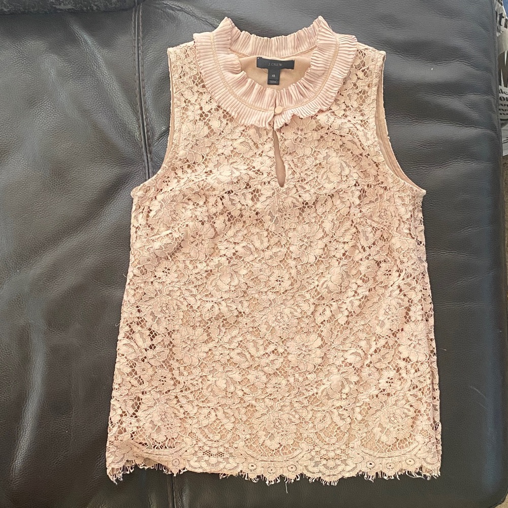 J. Crew Lace Sleeveless Top - Pink/Dusty pink. Size XS